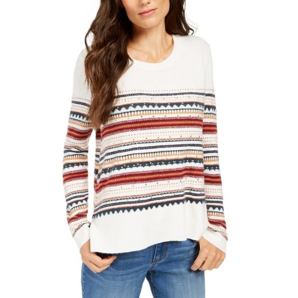 Style & Co Striped Studded Lightweight Sweater L - Picture 1 of 10